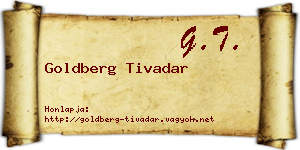 Goldberg Tivadar névjegykártya
